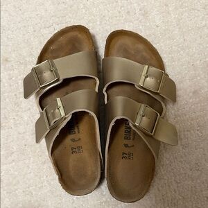 Birkenstock Kids Two-Strap Sandals in Taupe